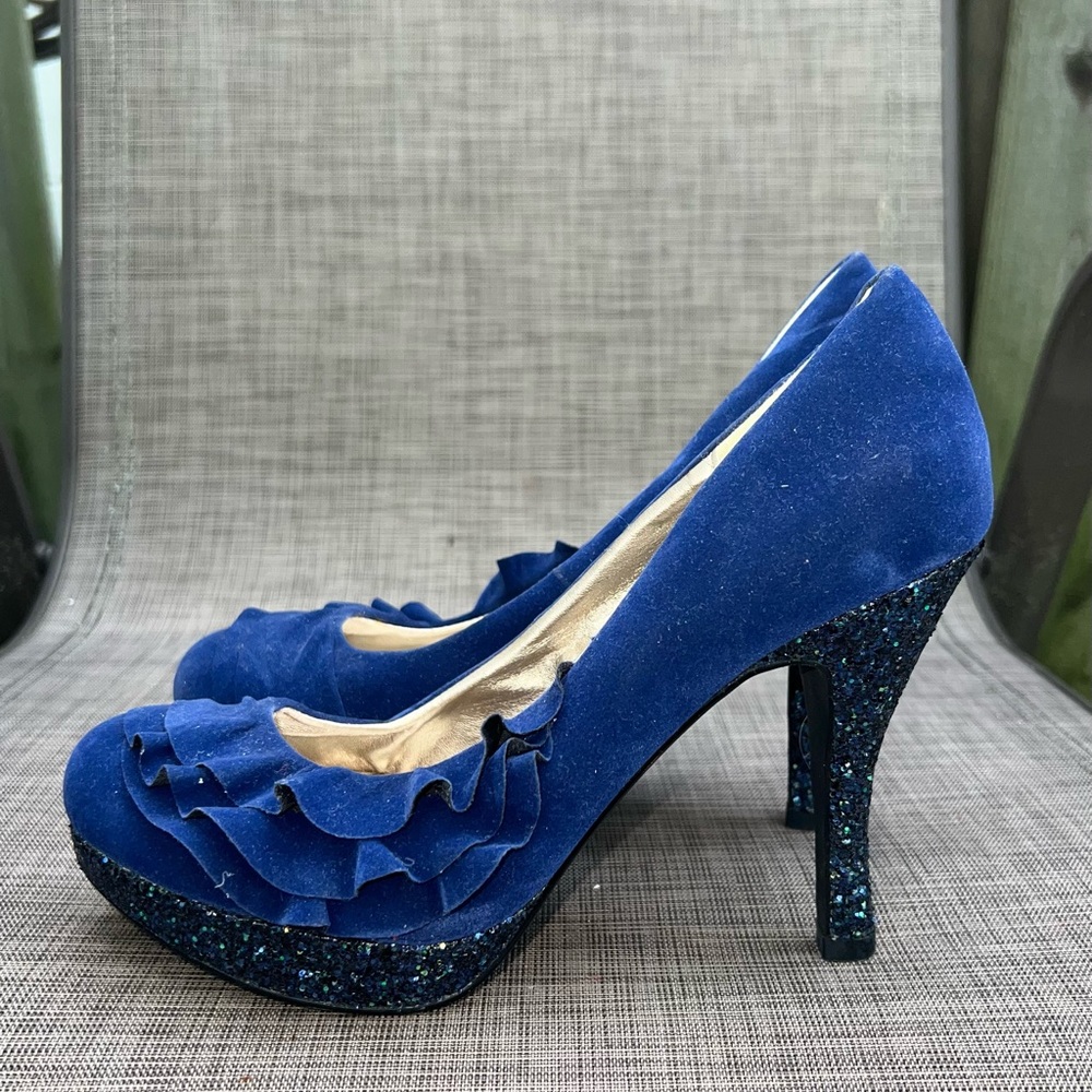 Daytrip Blue Glitter Heels